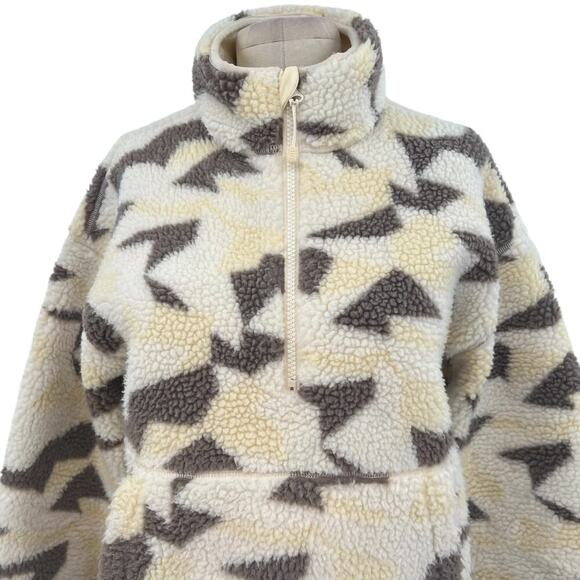 United‎ by Blue Recycled Sherpa Half Zip Pullover Egret Cream Beige Tan Size XS - Picture 3 of 12